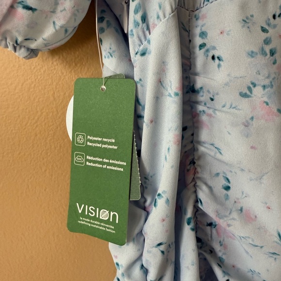 Simons Light Blue Ruched Mini Dress - Picture 3 of 5